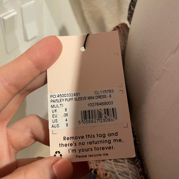 NWT Misguided Bohemian Off-Shoulder Dress Bandeau 4 Boho Heavy cotton - Picture 4 of 4